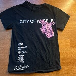 PacSun Black Short Sleeve Tee with CITY OF ANGELS Graphic